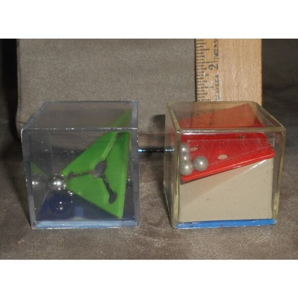 Vintage Rolling Ball Bearing Puzzle Cube Lot Brain Teaser Skill Dexterity Game - Picture 2 of 5